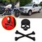 Matte Black 3D Crossbones Skull Sticker Skeleton Emblem Decal